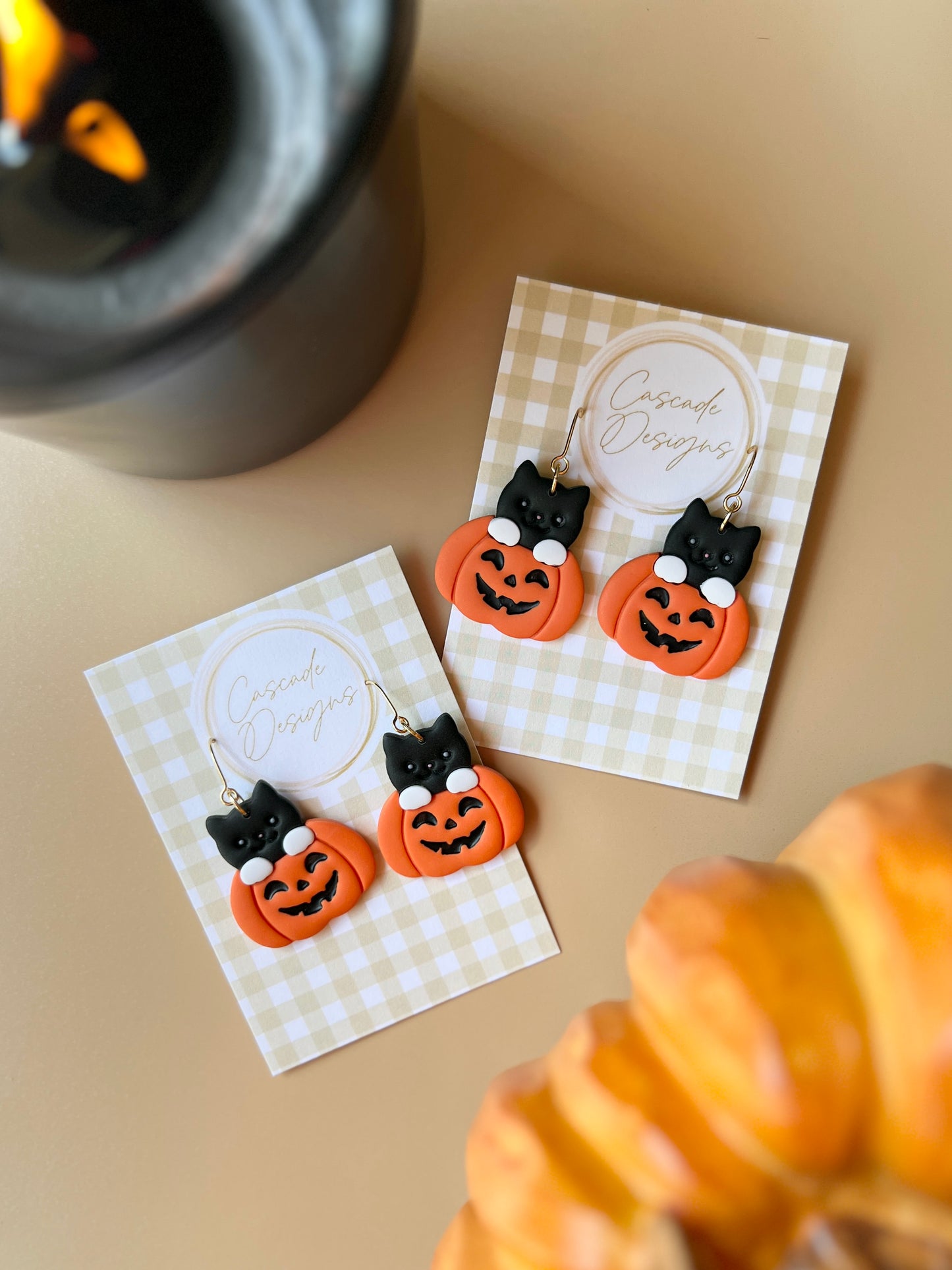 The Pumpkin Paws | Dog and Cat Jack-O-Lantern Earrings