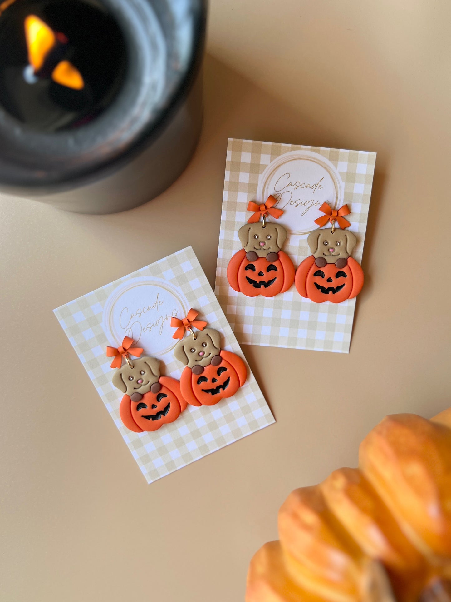 The Pumpkin Paws | Dog and Cat Jack-O-Lantern Earrings