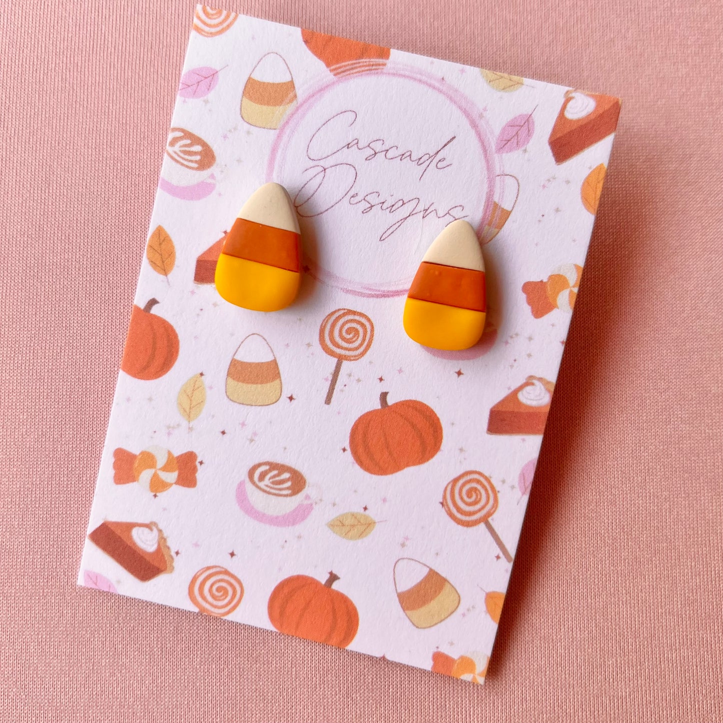 The Candi | Candy Corn Clay Earring Studs