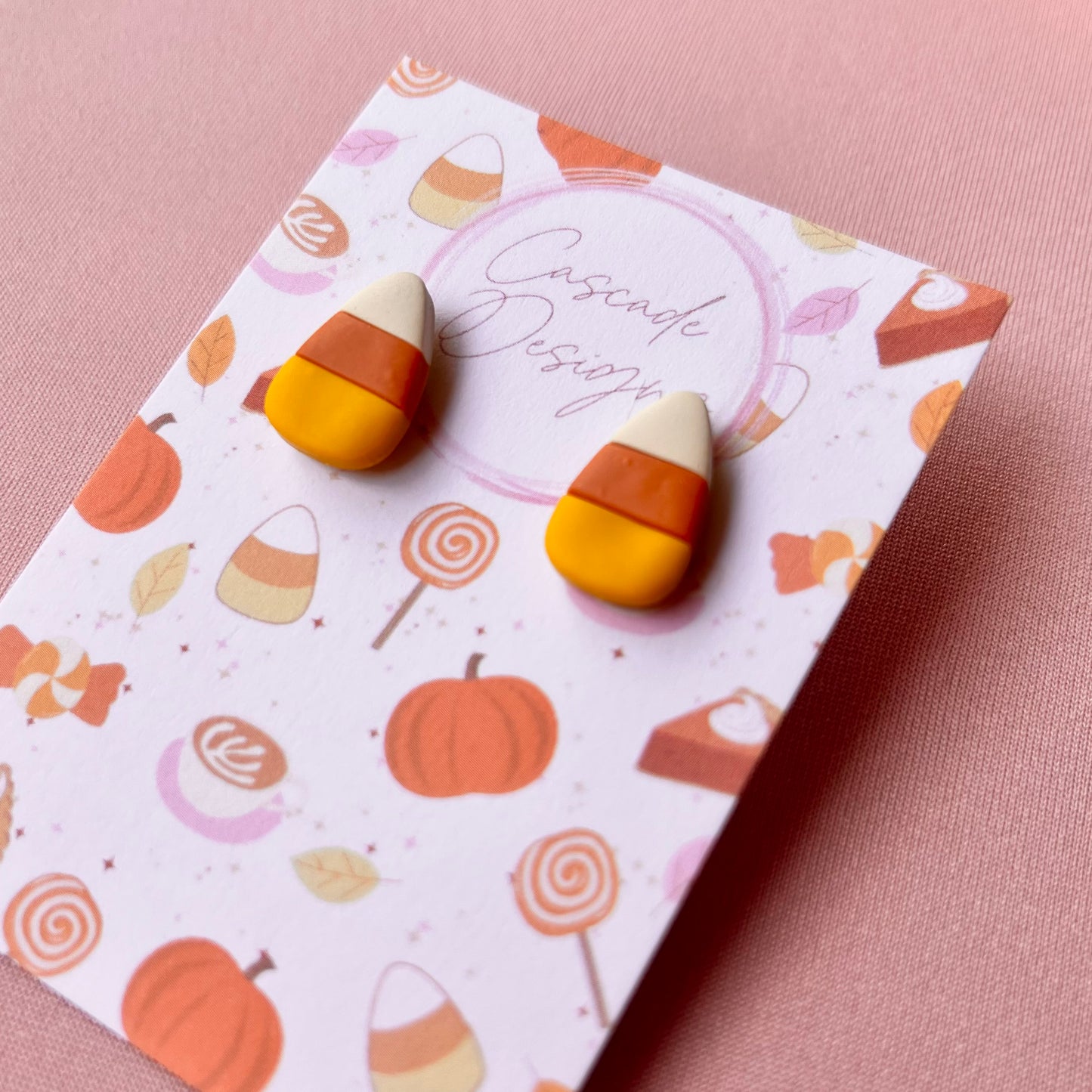 The Candi | Candy Corn Clay Earring Studs