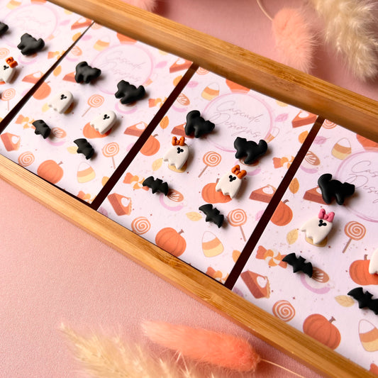 The Spooki Trio | Assorted Halloween Clay Earring Studs - Set of 3