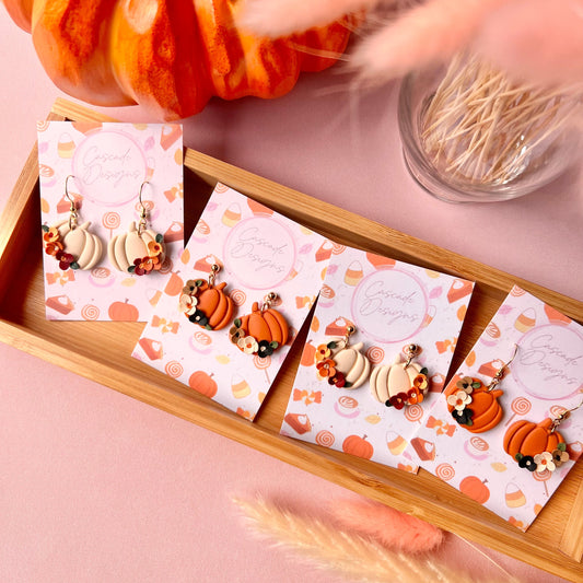 The Pumpkin Floral | Pumpkin Flower Clay Earrings