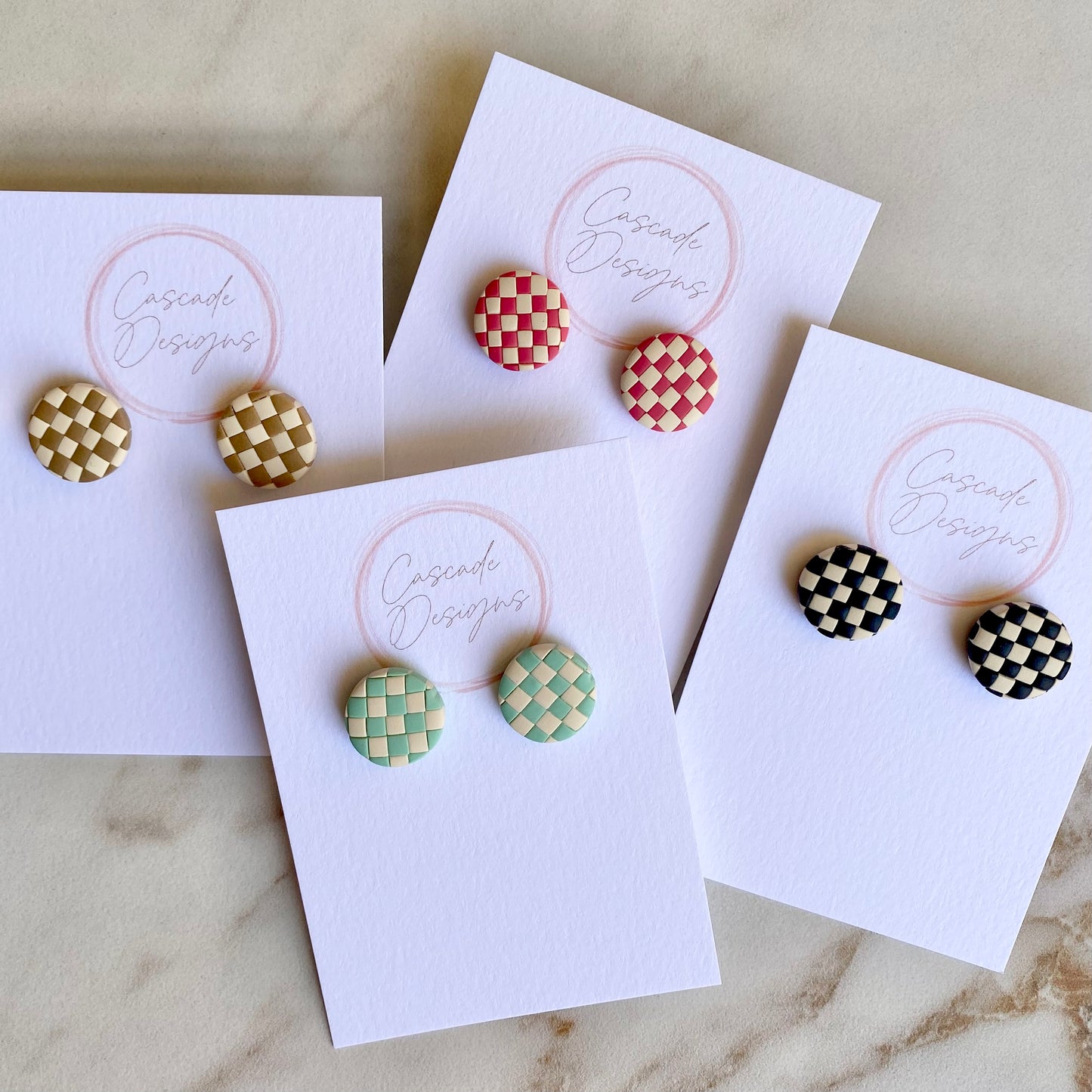 The Danica | Checkered Clay Earring Studs