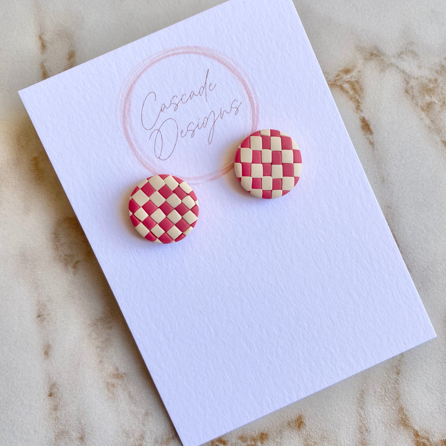 The Danica | Checkered Clay Earring Studs