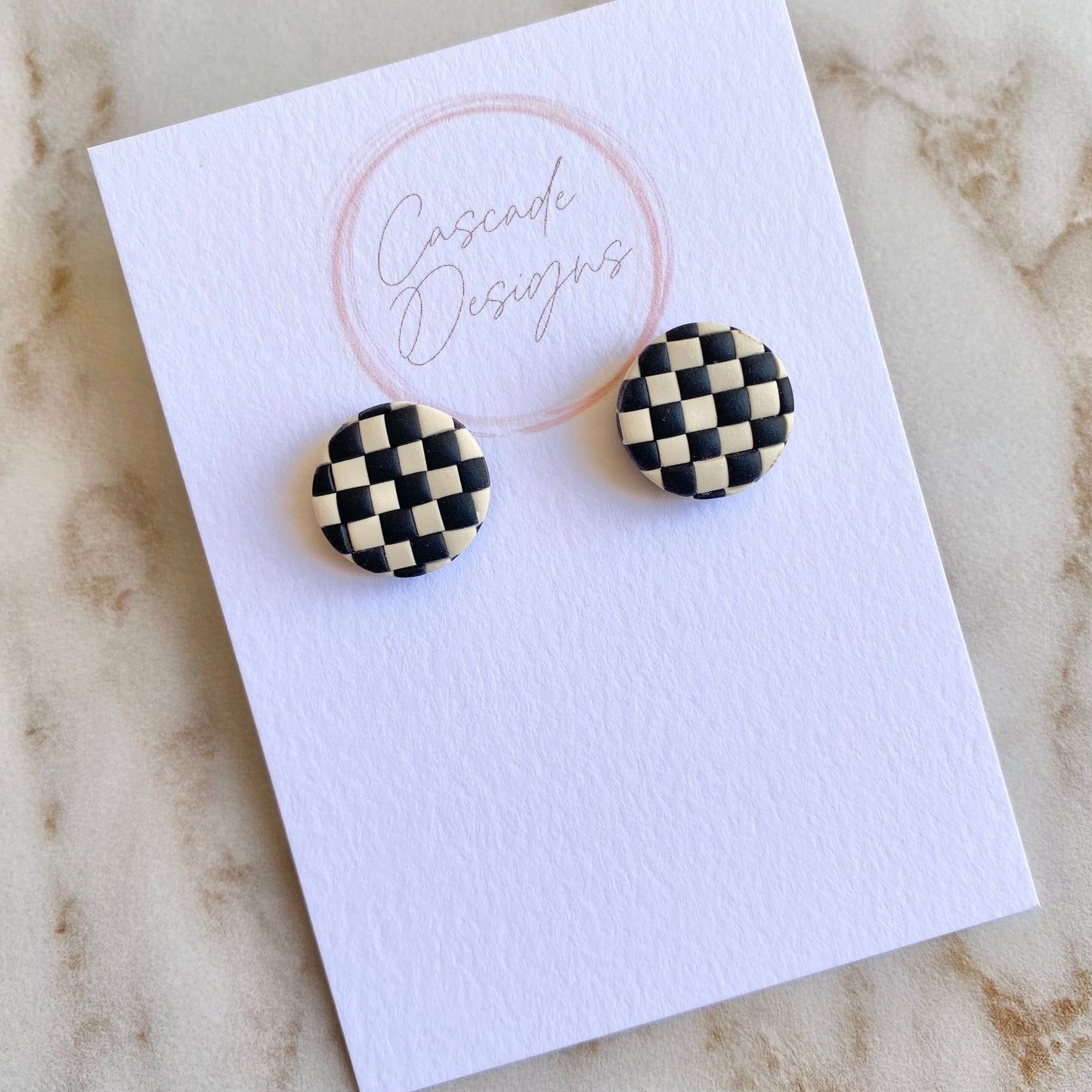 The Danica | Checkered Clay Earring Studs