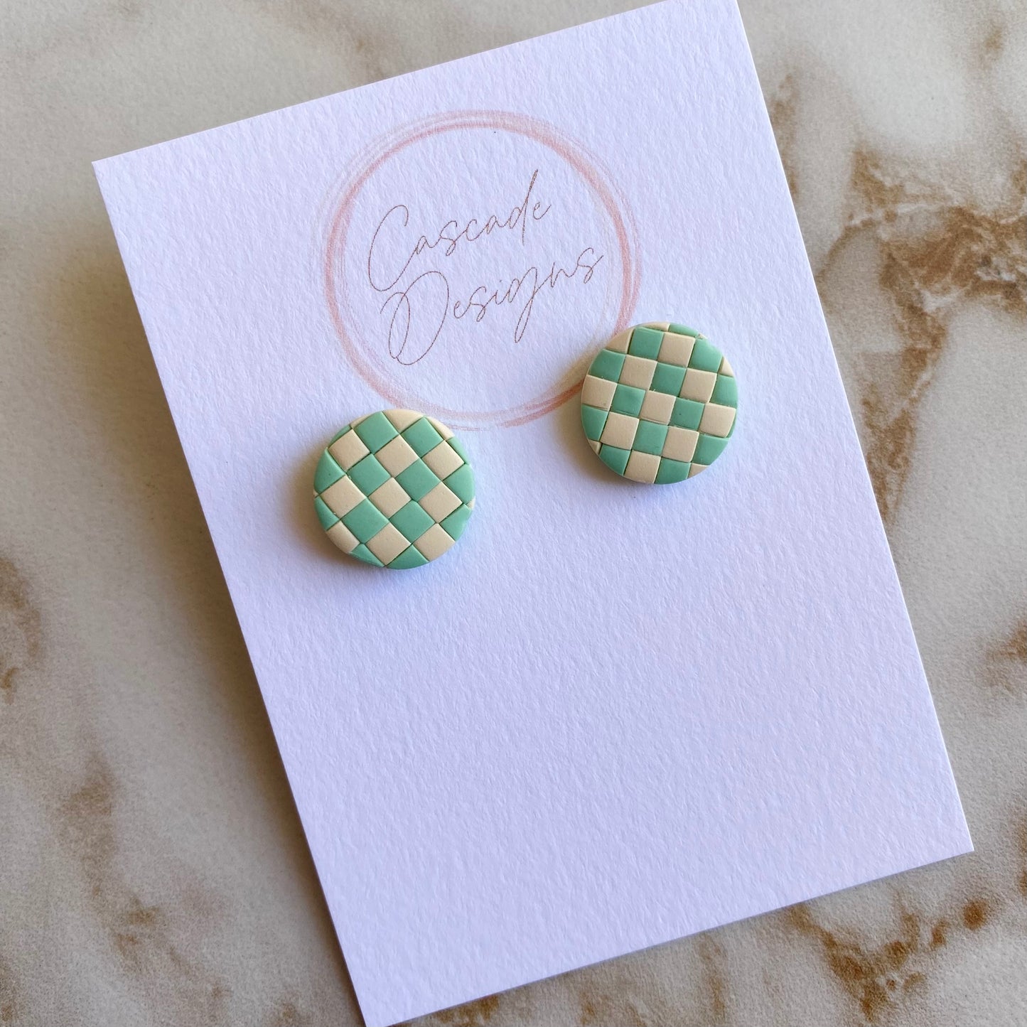 The Danica | Checkered Clay Earring Studs