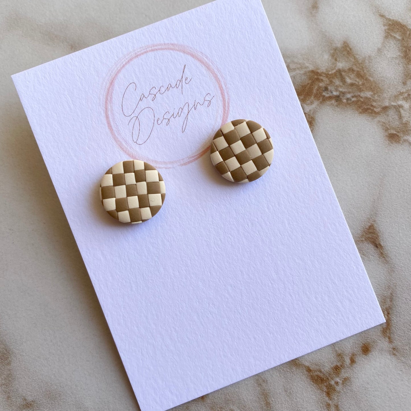 The Danica | Checkered Clay Earring Studs