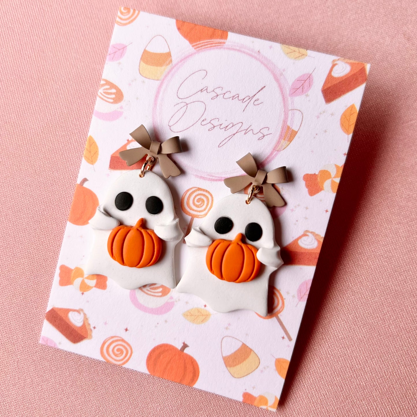 The Ghosti | Ghost Pumpkin Clay Earrings