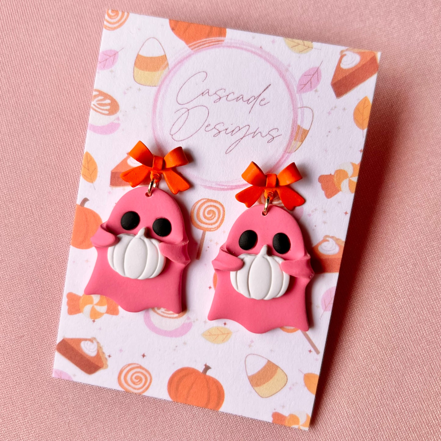 The Ghosti | Ghost Pumpkin Clay Earrings