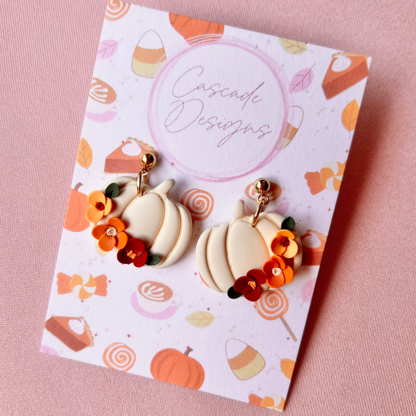 The Pumpkin Floral | Pumpkin Flower Clay Earrings