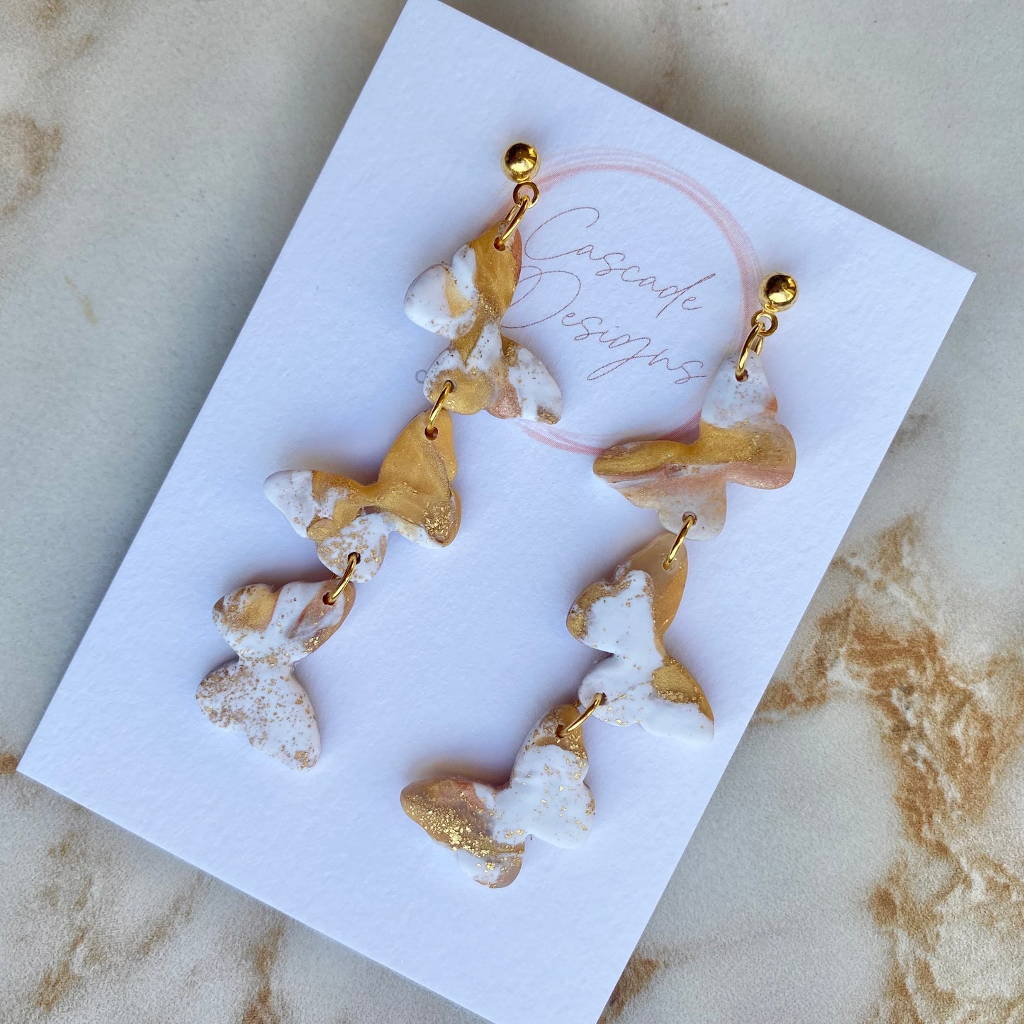 The Gold Mona | Butterfly Clay Earrings