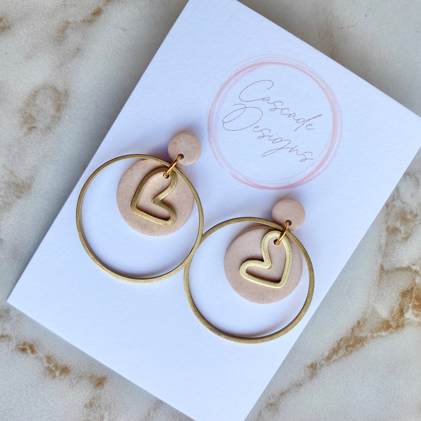 The Gold Amor | Heart Hoop Clay Earrings