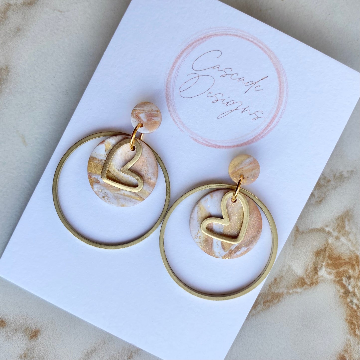 The Gold Amor | Heart Hoop Clay Earrings