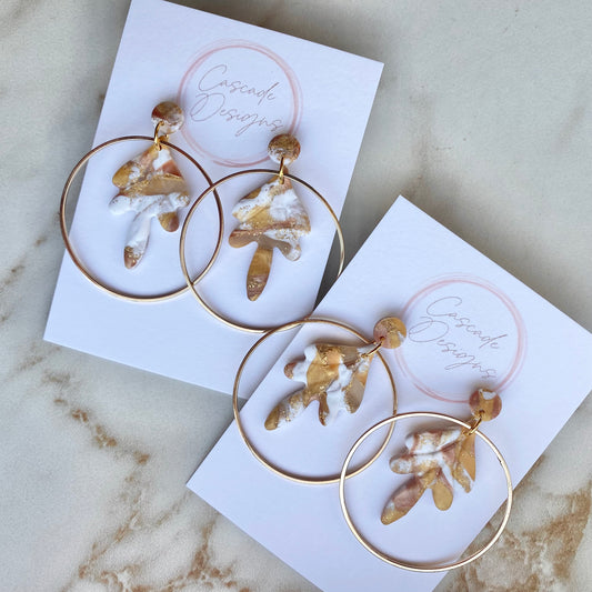 The Gold Rhea | Hoop Clay Earrings