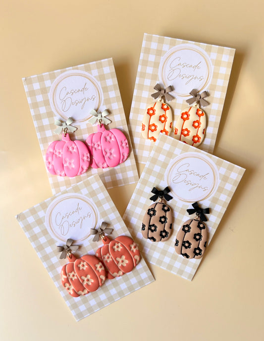 The Garden Pumpkin | Floral Pumpkin and Gourd Earrings