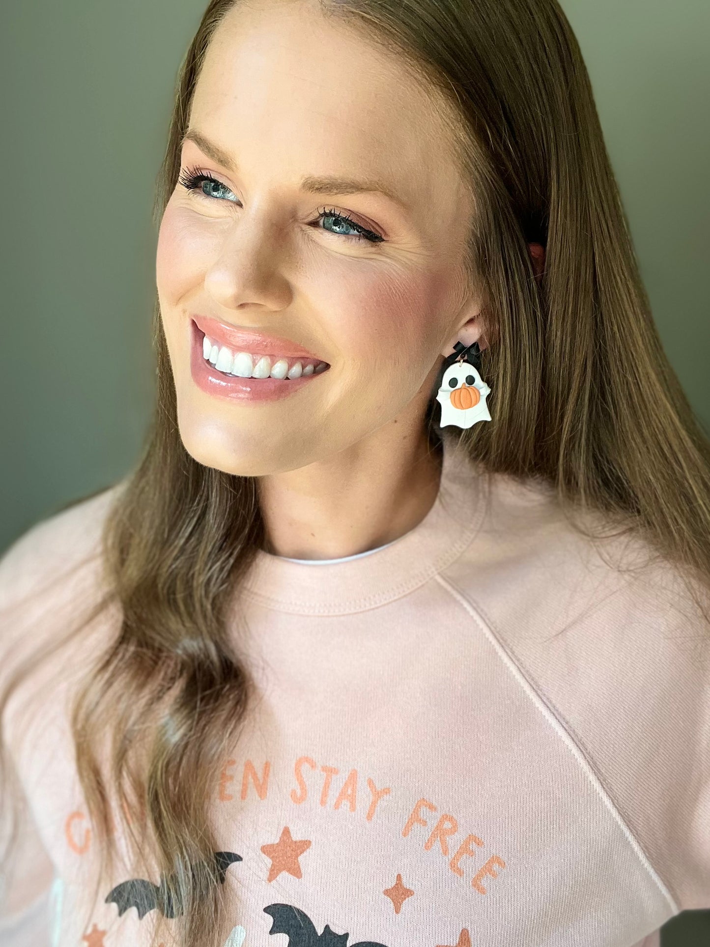 The Ghosti | Ghost Pumpkin Clay Earrings