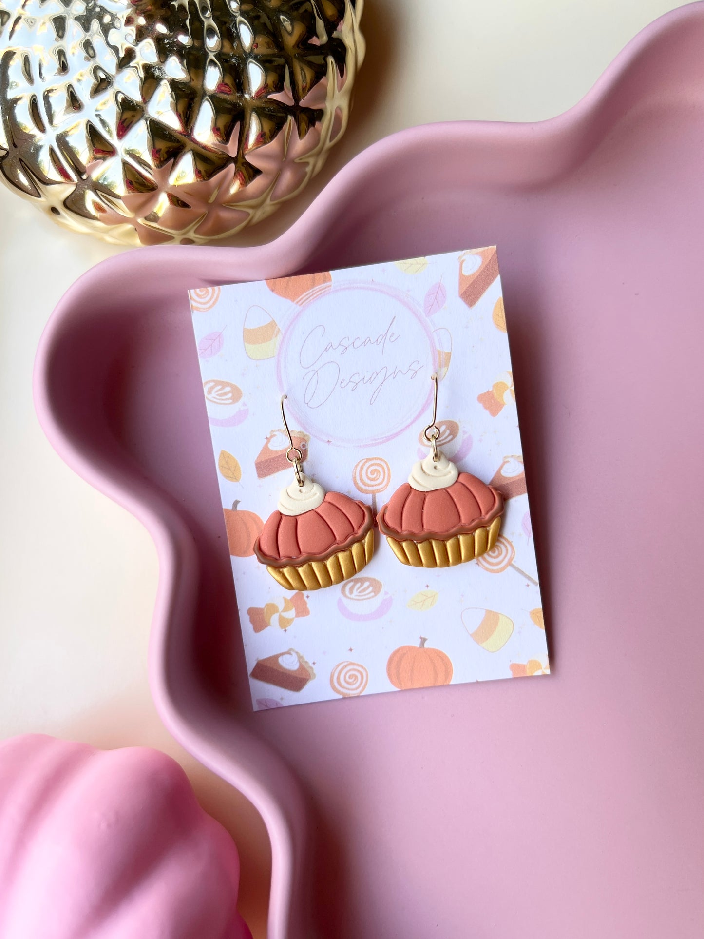 The Pumpkin Pie | Pie with Whipped Topping Earrings
