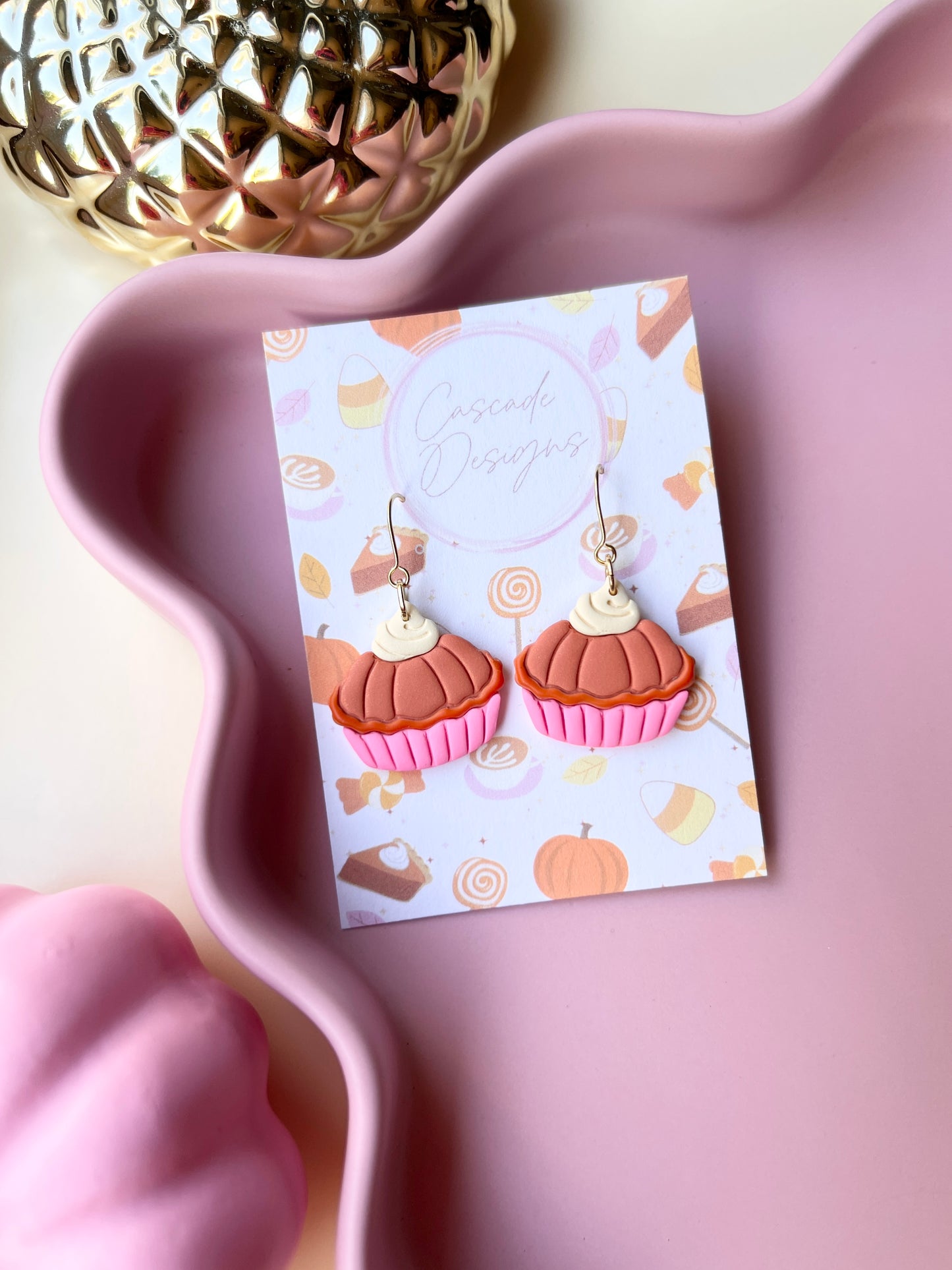 The Pumpkin Pie | Pie with Whipped Topping Earrings