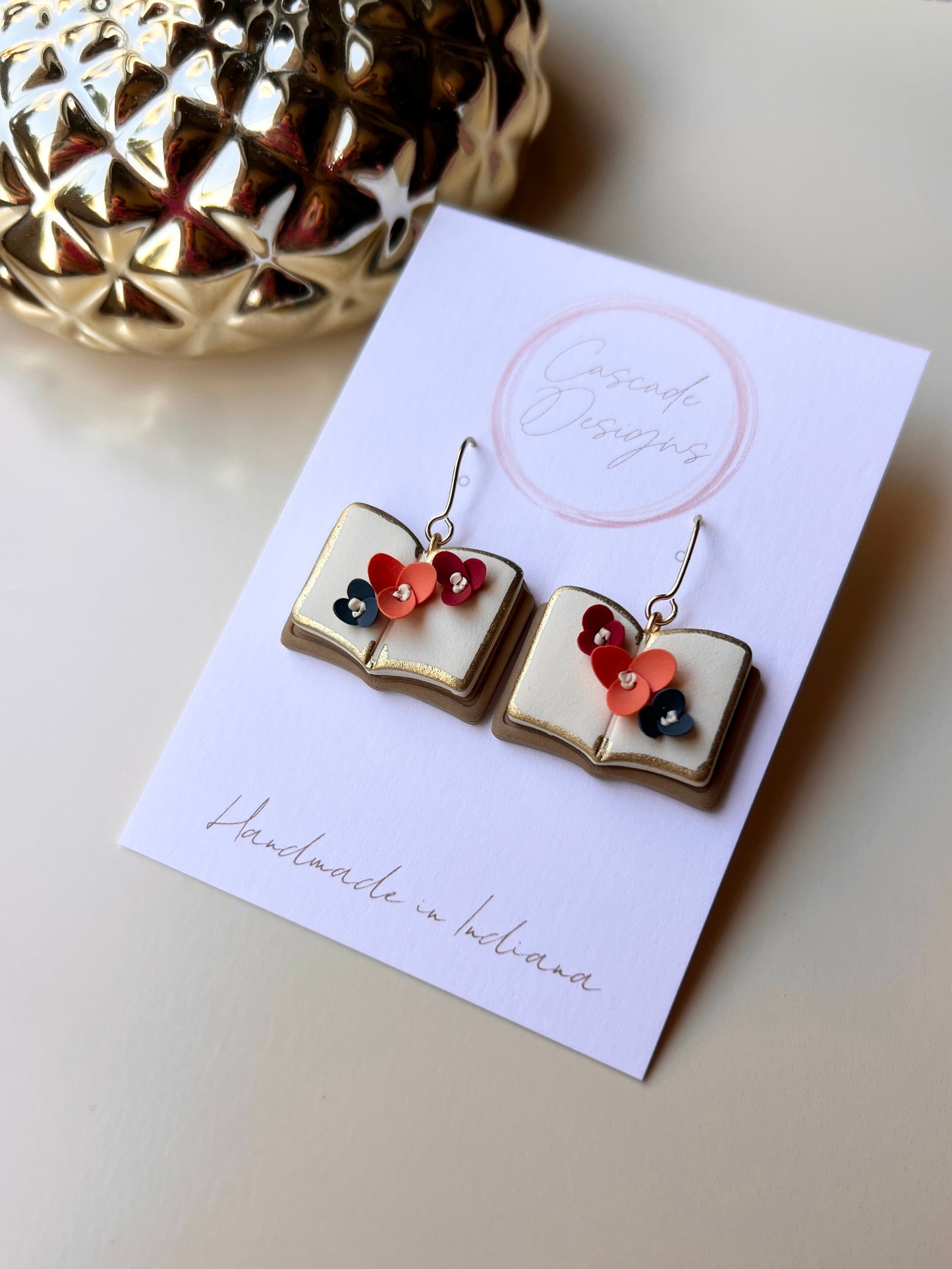 The Fall Page | Autumn Floral Book Earrings