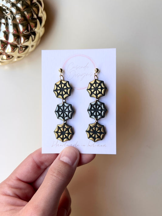 The Web | Shimmery Spider Web Earrings