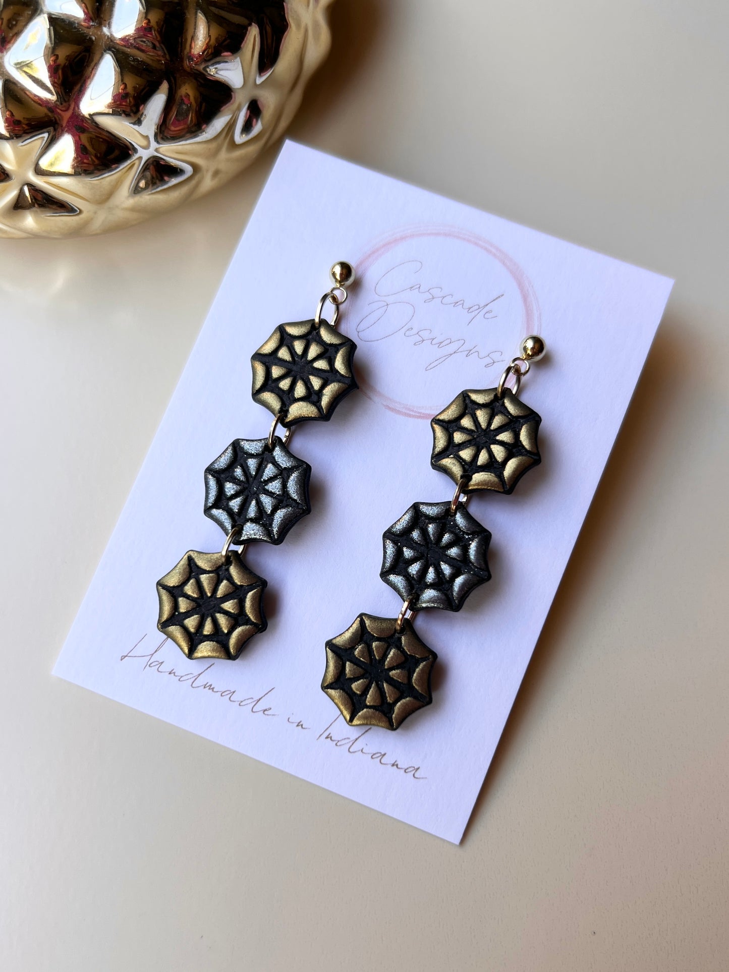 The Web | Shimmery Spider Web Earrings