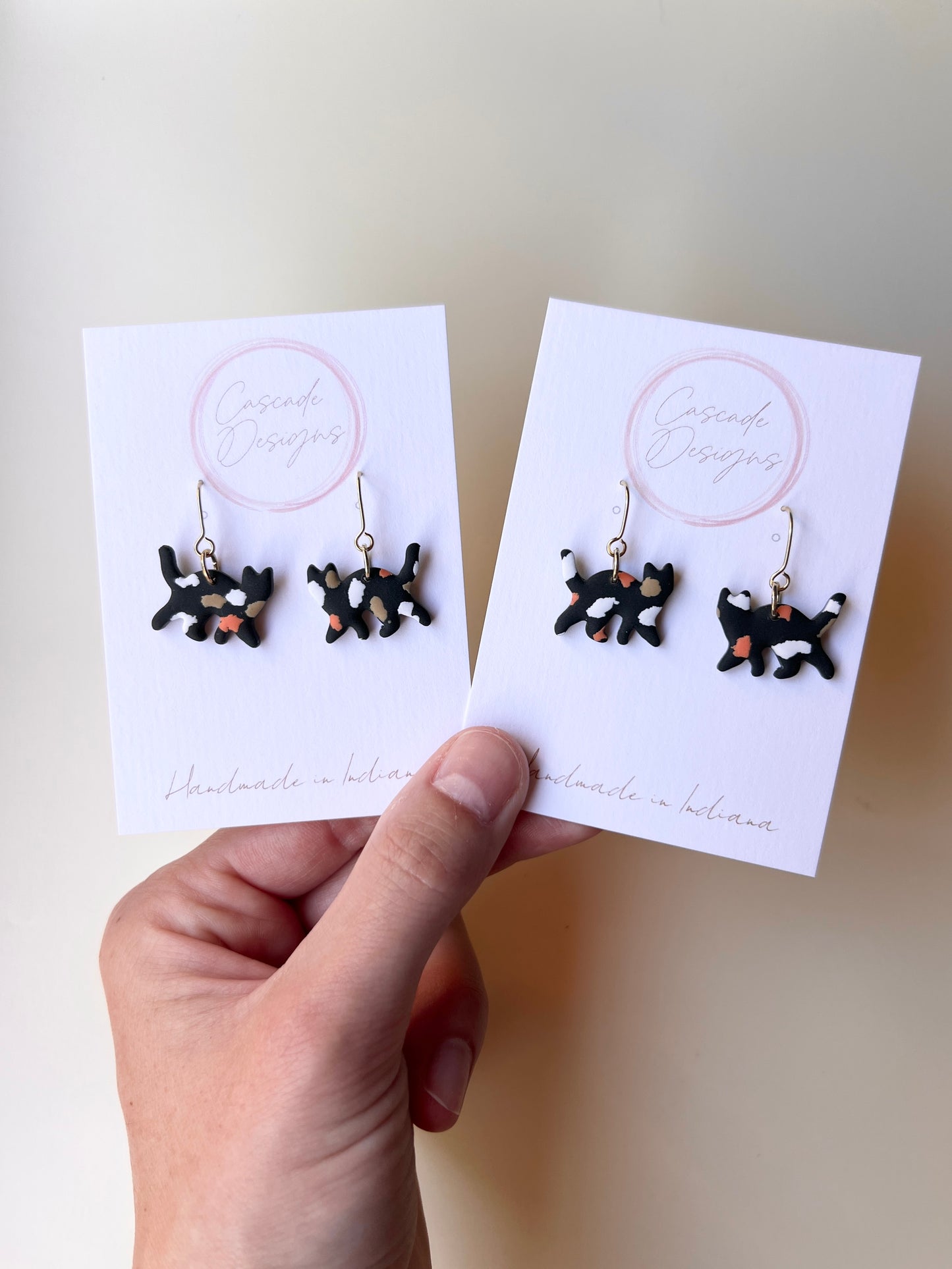 The Calico | Multi-Colored Cat Earrings