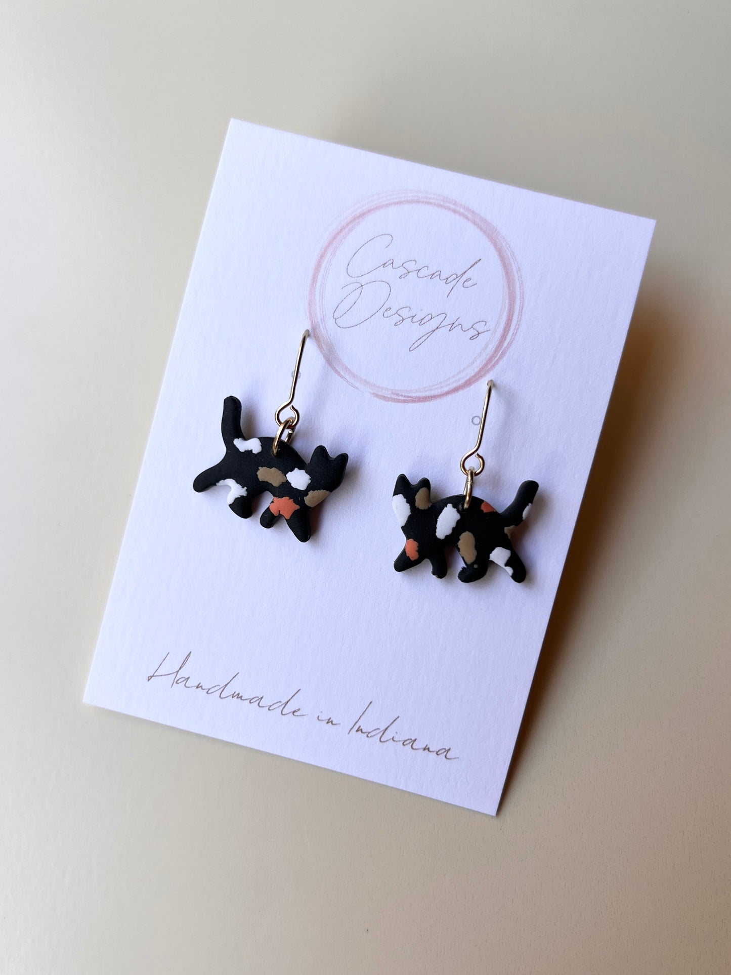 The Calico | Multi-Colored Cat Earrings