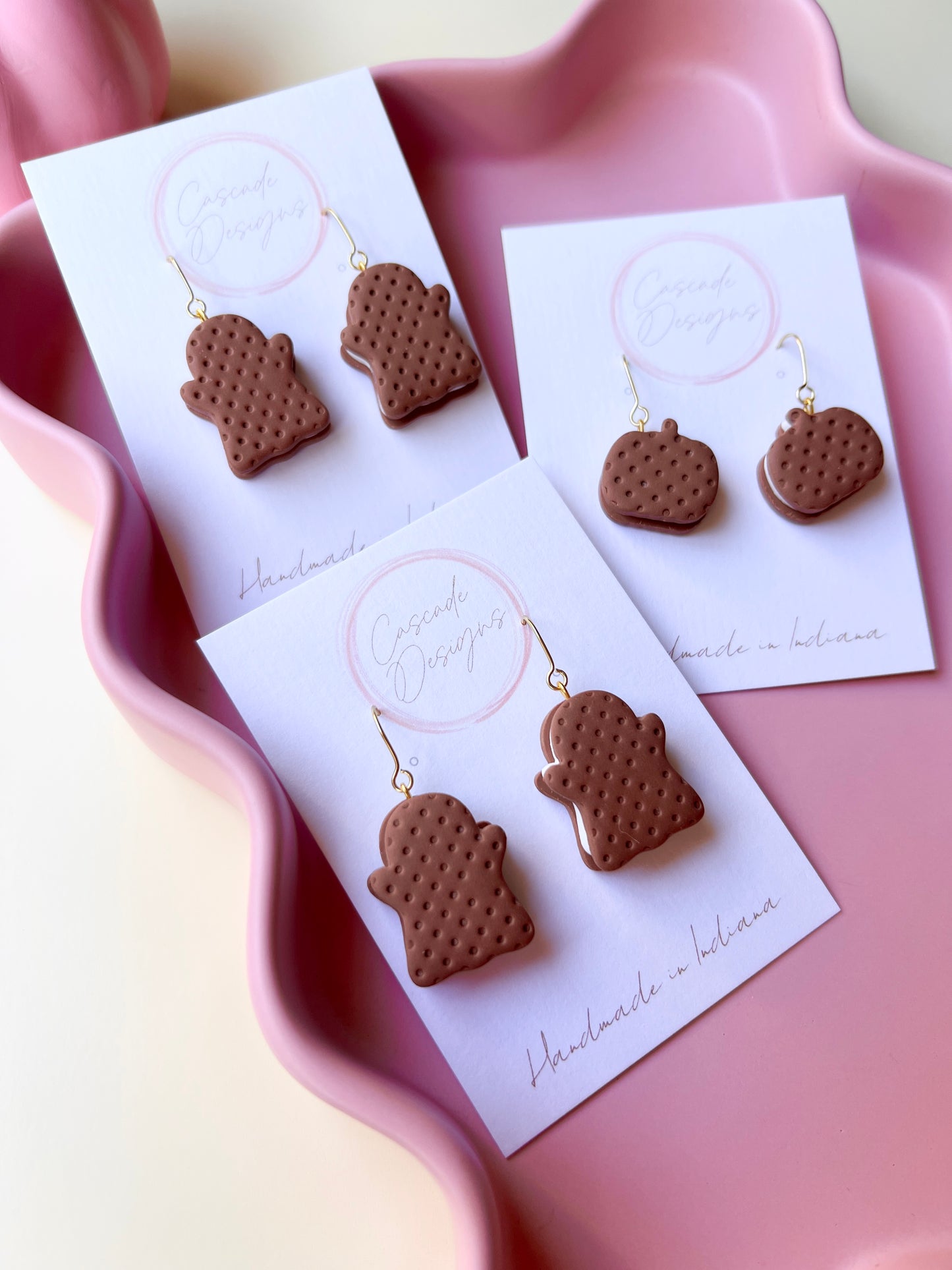 The Spooki Sweet Sandwich | Ghost and Pumpkin Ice Cream Sandwich Earrings