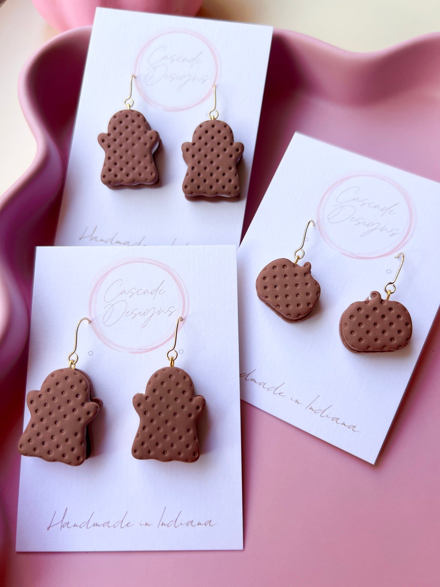 The Spooki Sweet Sandwich | Ghost and Pumpkin Ice Cream Sandwich Earrings