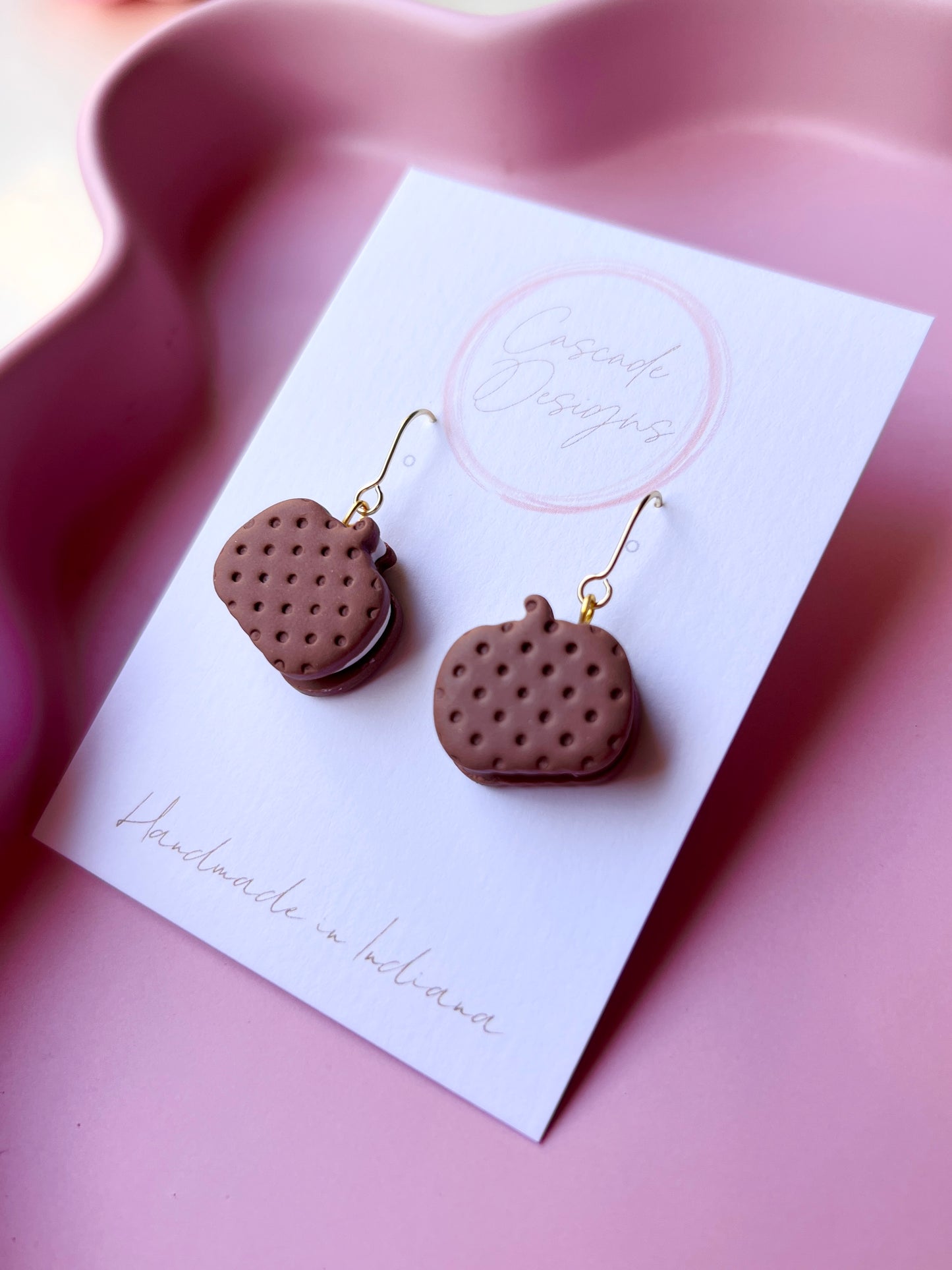 The Spooki Sweet Sandwich | Ghost and Pumpkin Ice Cream Sandwich Earrings