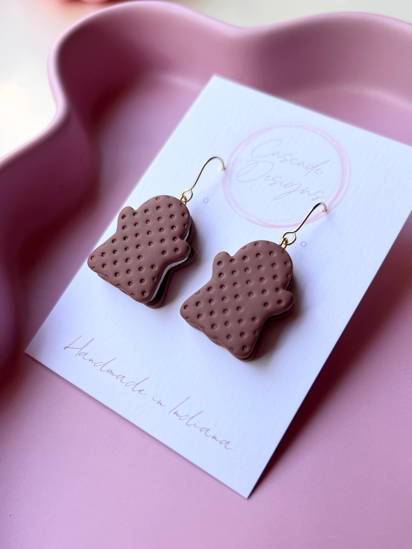 The Spooki Sweet Sandwich | Ghost and Pumpkin Ice Cream Sandwich Earrings