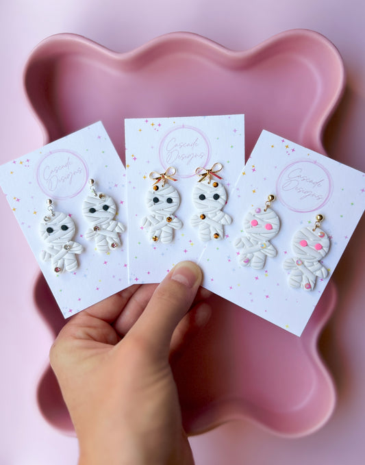 The Glimmer Mummy | Whimsical Mummy Earrings