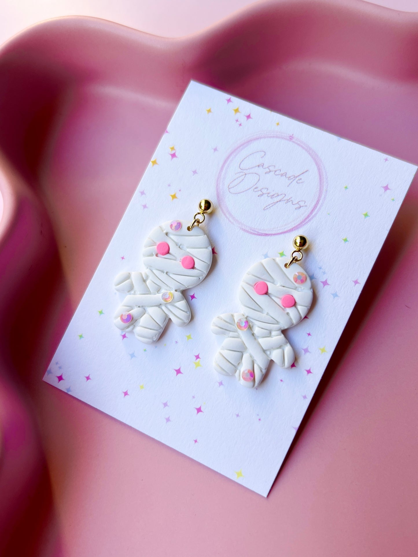 The Glimmer Mummy | Whimsical Mummy Earrings