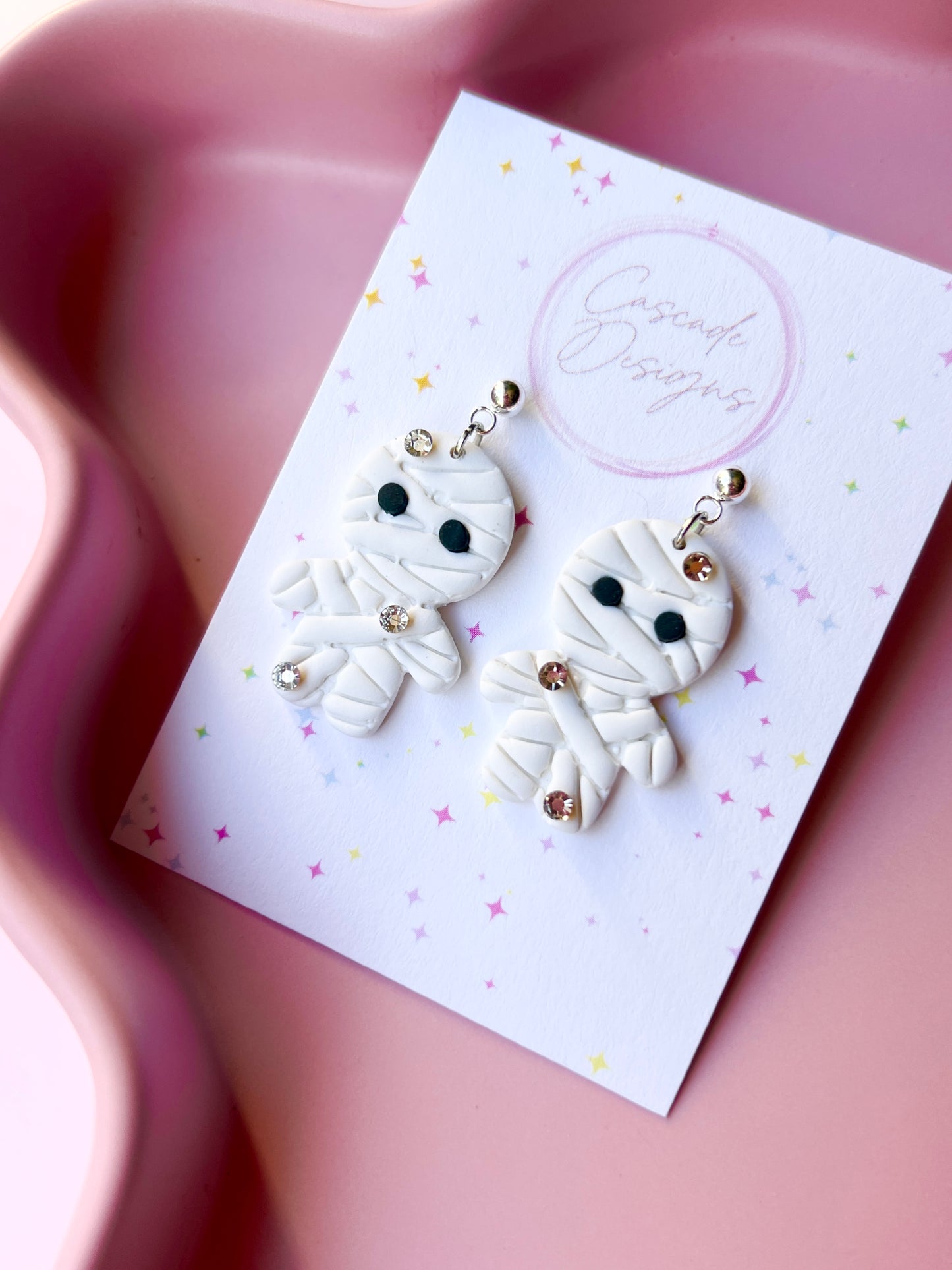 The Glimmer Mummy | Whimsical Mummy Earrings