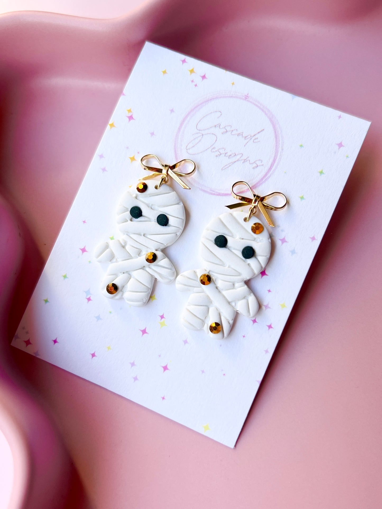 The Glimmer Mummy | Whimsical Mummy Earrings