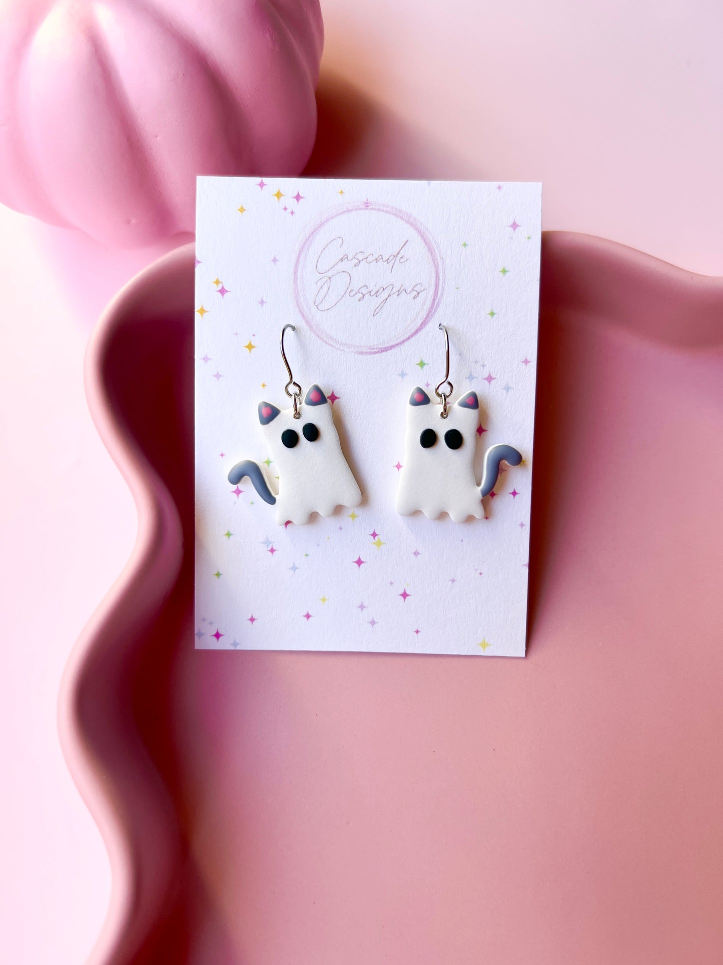 The Boo Kitty | Cat Ghost Earrings