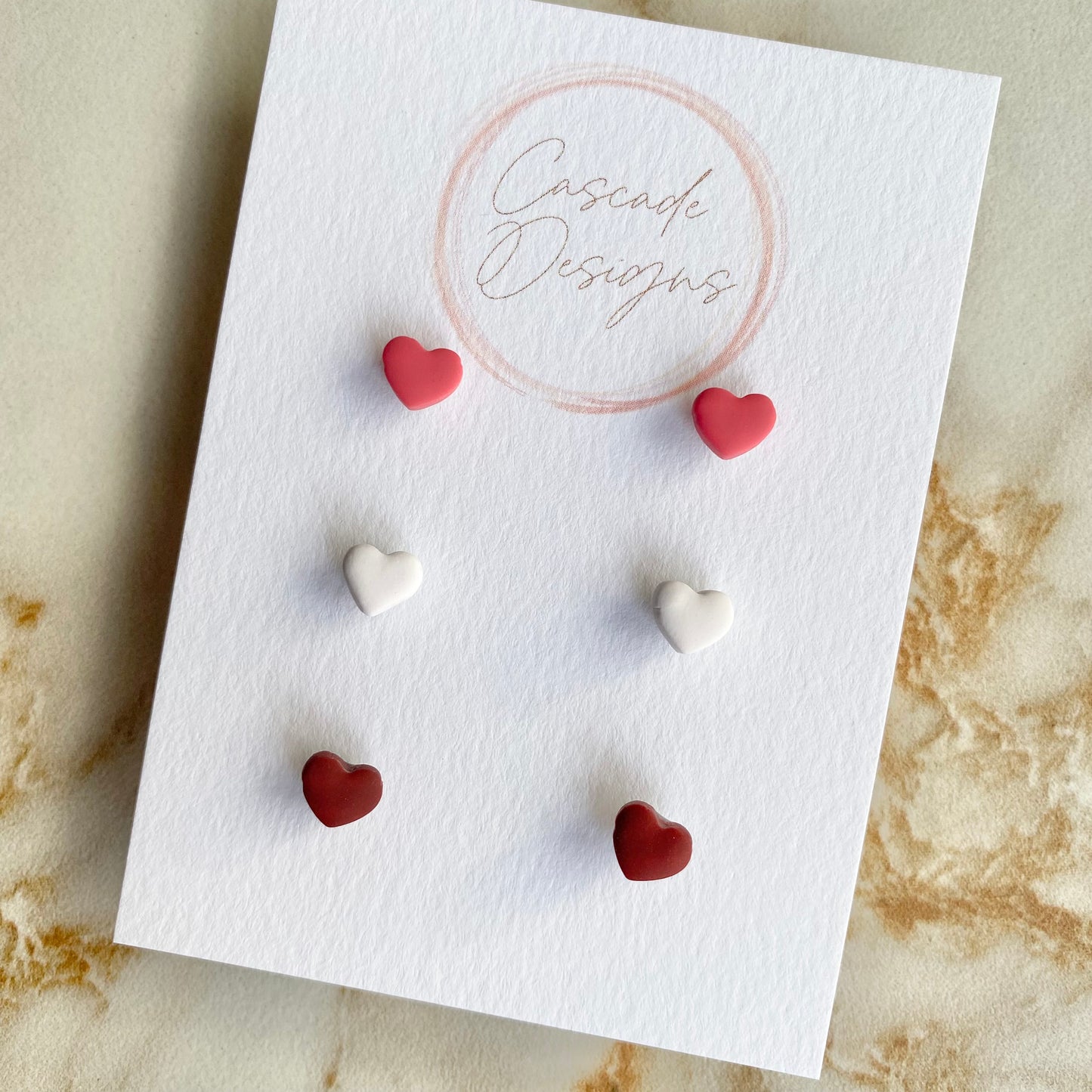 The Sweeti | Heart Stud Clay Earrings - Set of 3