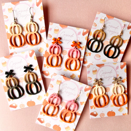 The Hollow Stack | Pumpkin Clay Earrings