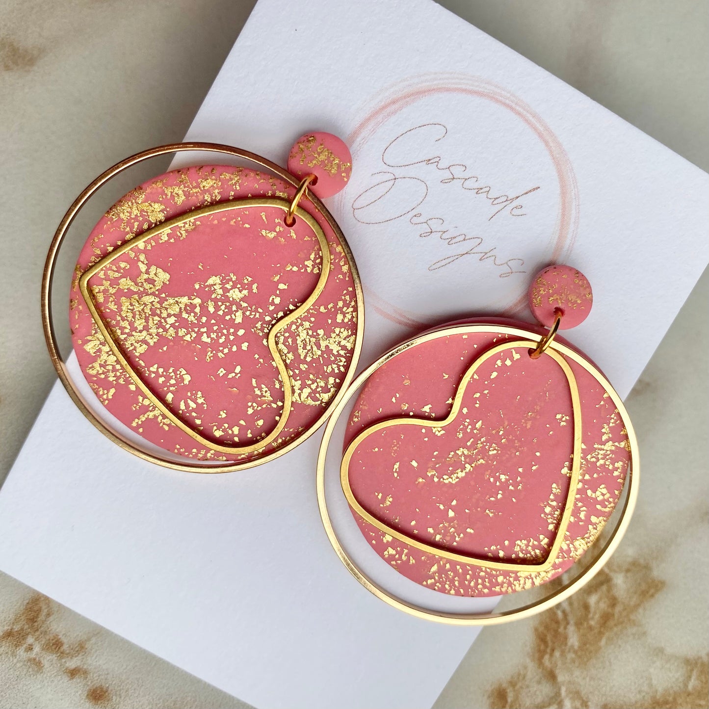 The Ador | Heart Hoop Clay Earrings