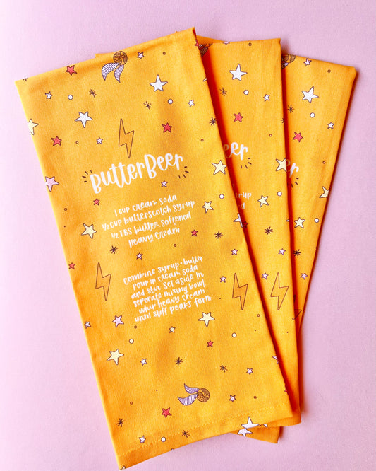 Butterbeer Recipe Tea Towel