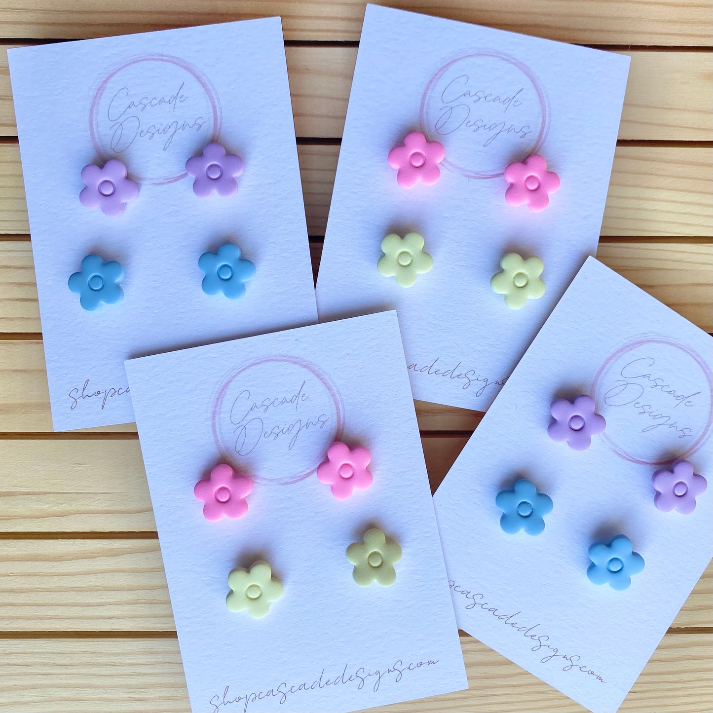 The April | Mini Flower Clay Earring Studs - Set of 2