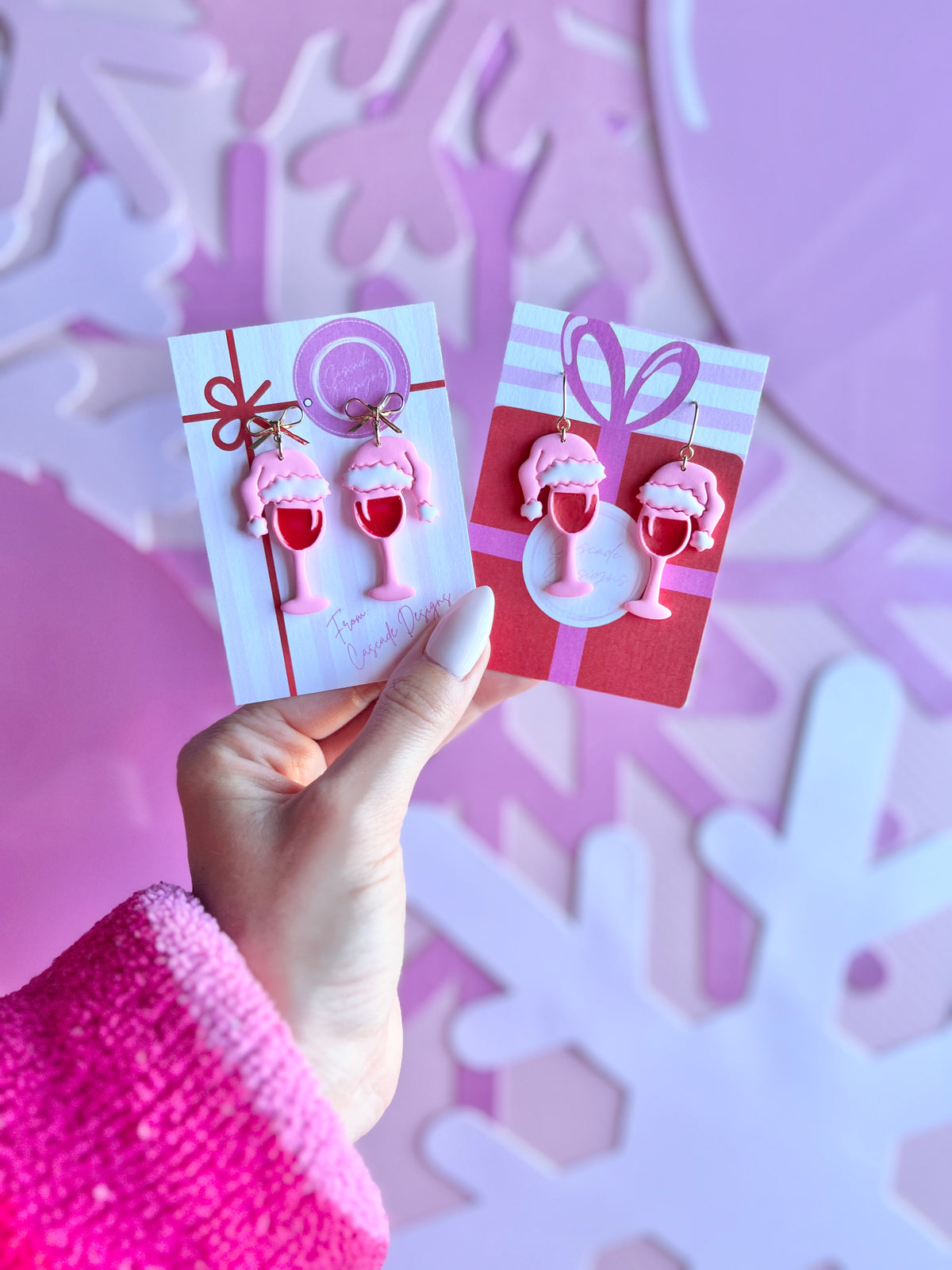 The Mulled Wine | Santa's Wine Glass Earrings
