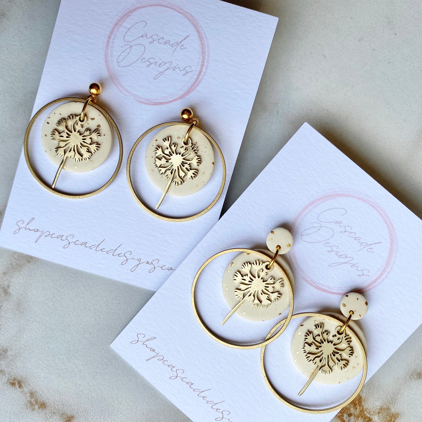 The Dandi | Dandelion Hoop Clay Earrings