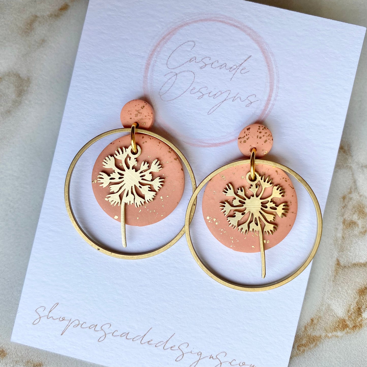 The Dandi | Dandelion Hoop Clay Earrings