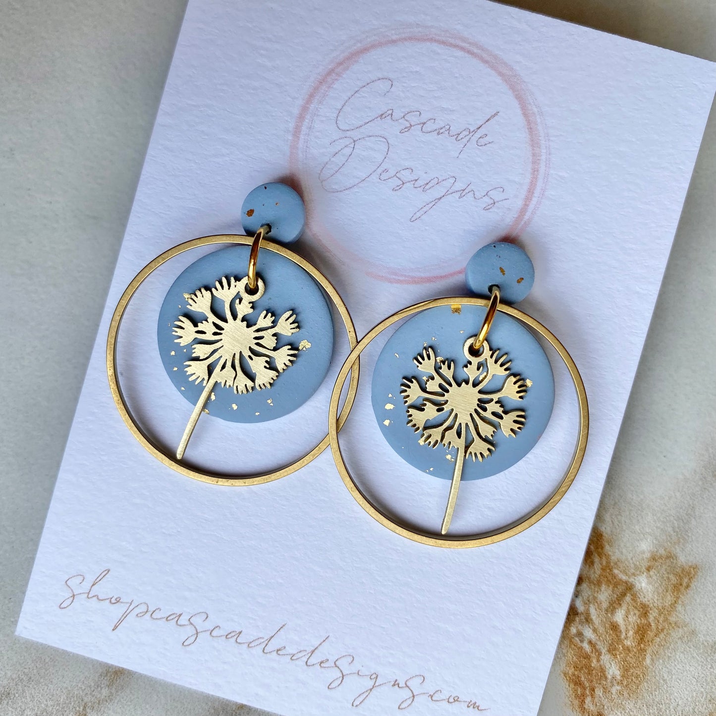 The Dandi | Dandelion Hoop Clay Earrings