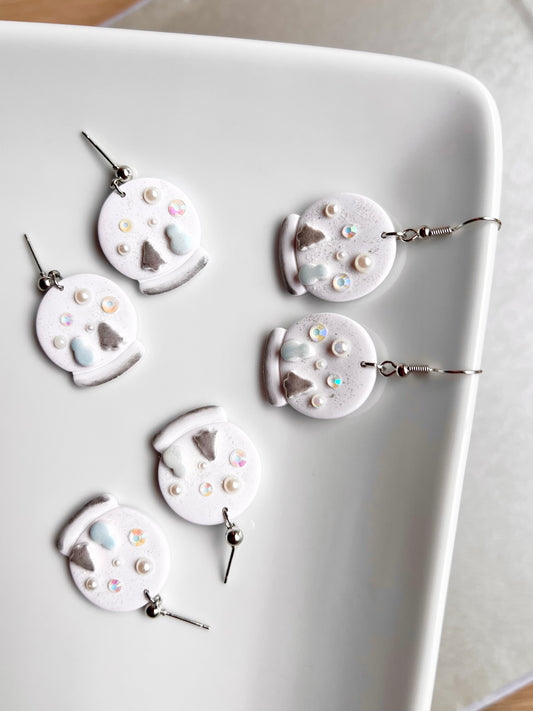The Flurri | Snow Globe Clay Earrings