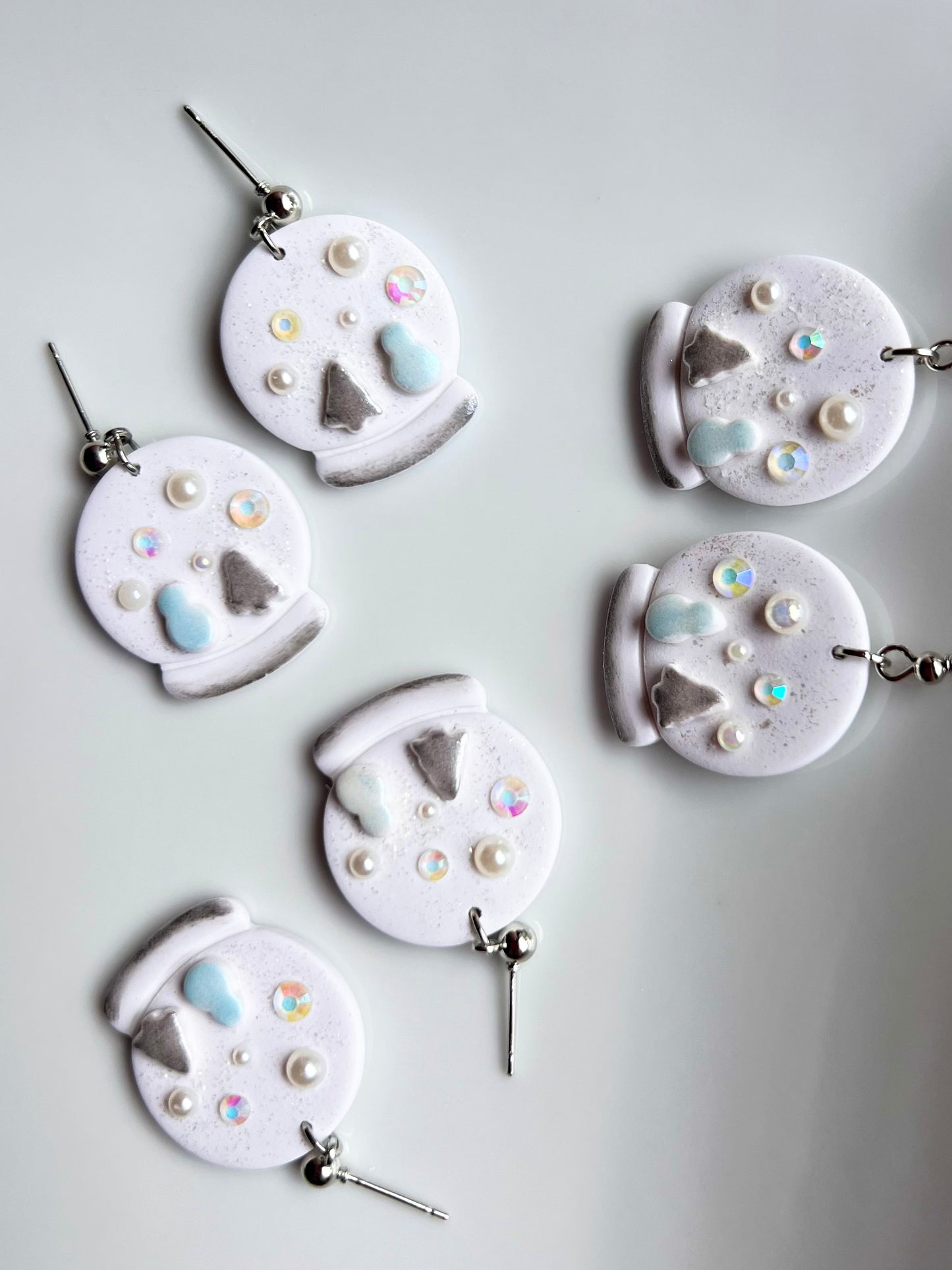 The Flurri | Snow Globe Clay Earrings