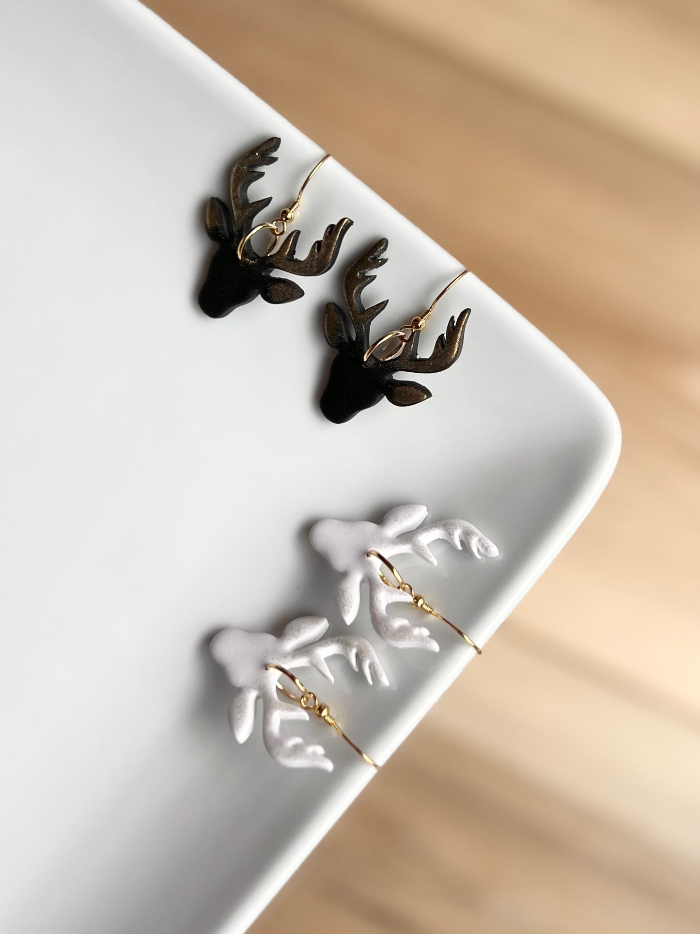 The Antler | Shimmery Antler Clay Earrings