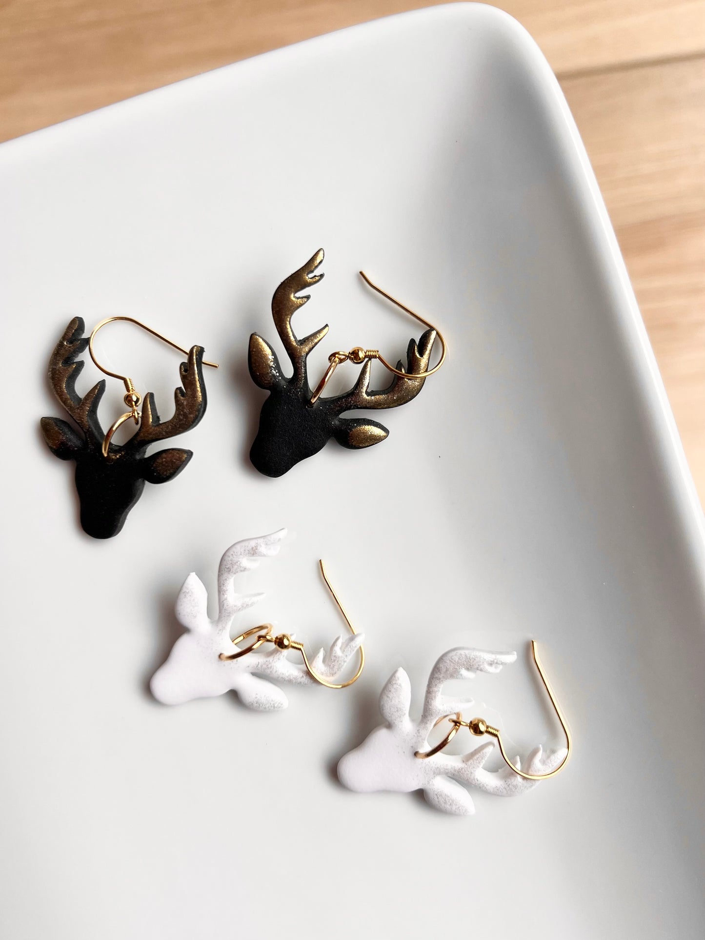 The Antler | Shimmery Antler Clay Earrings