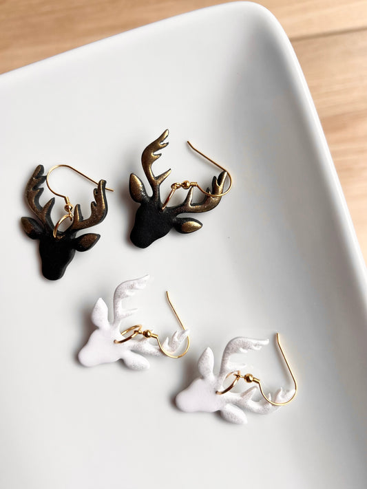 The Antler | Shimmery Antler Clay Earrings